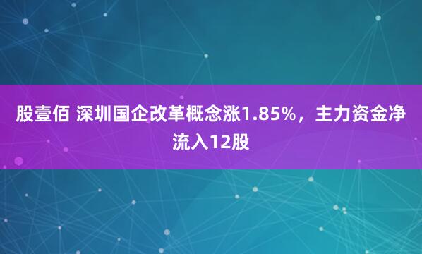 股壹佰 深圳国企改革概念涨1.85%，主力资金净流入12股