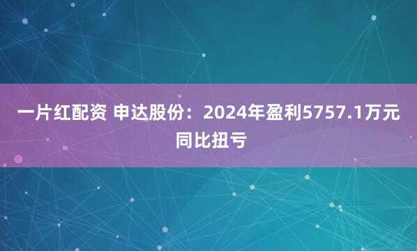 一片红配资 申达股份：2024年盈利5757.1万元 同比扭亏